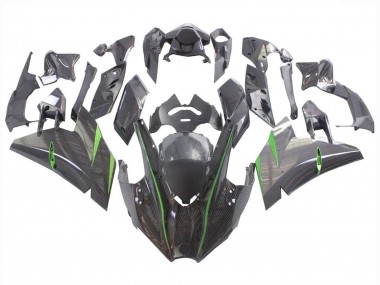 Carenados Moto Kawasaki Ninja H2 2015-2022 - Negro FibraCarbono Verde