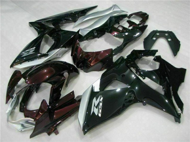 Carenados Moto Suzuki GSXR 1000 2009-2016 - Negro Brillante Plata Blanco