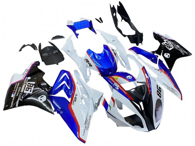 Carenado Moto BMW S1000RR 2017-2018 - Blanco Azul Rojo Negro Brillante