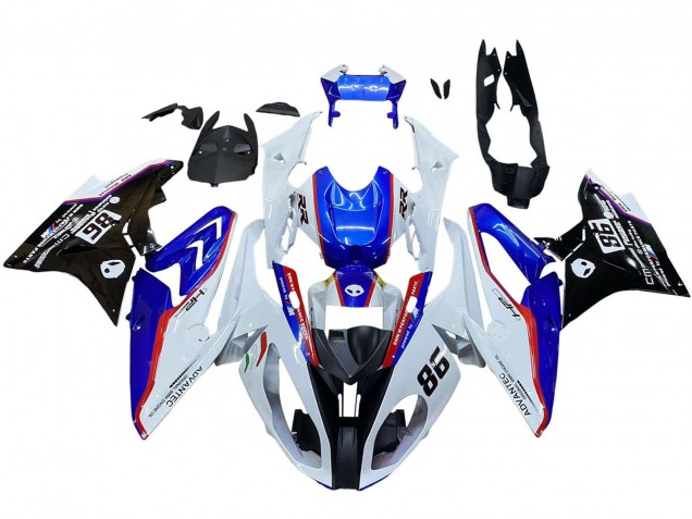 Carenado Moto BMW S1000RR 2017-2018 - Blanco Azul Rojo Negro Brillante