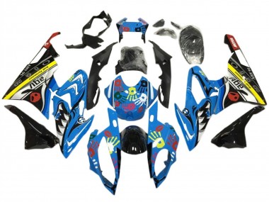 Carenados Moto BMW S1000RR 2017-2018 - Azul Amarillo Negro Tiburón