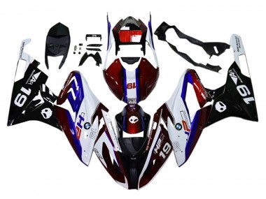 Carenado Moto BMW S1000RR 2015-2016 - Blanco Rojo Azul Negro