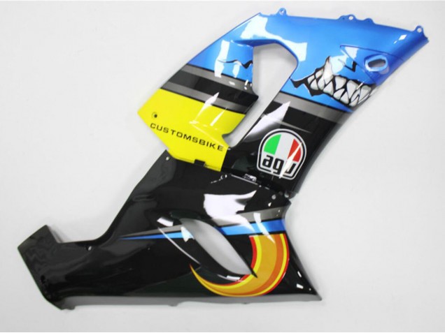 Carenados Moto Kawasaki ZX6R 2005-2006 - Azul Amarillo Negro Tiburón