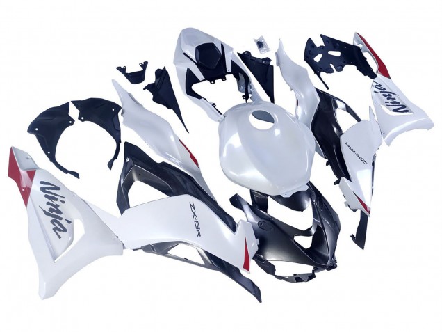 Carenados Moto Kawasaki ZX6R 2023-2025 - Blanco Perla Negro Rojo