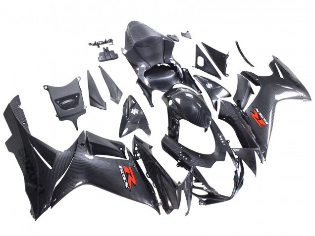 Carenados Moto Suzuki GSXR 600 / GSXR 750 2011-2024 - Negro FibraCarbono Rojo