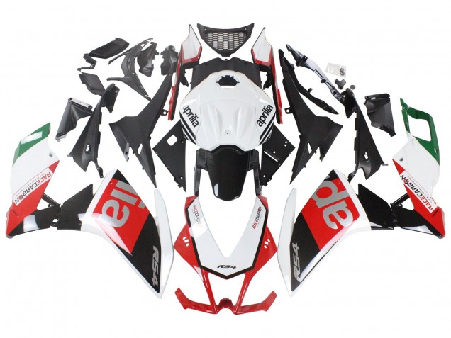 Carenados Moto Aprilia RS4 50 125 2012-2018 - Blanco Rojo Verde Negro Brillante