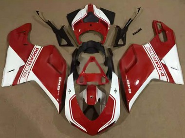 Carenados Moto Ducati 848 2007-2014 - Blanco Rojo Corse