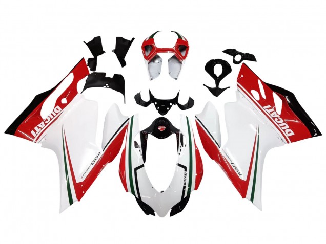 Carenados Moto Ducati 1199 2011-2014 - Blanco Rojo Verde Negro Brillante