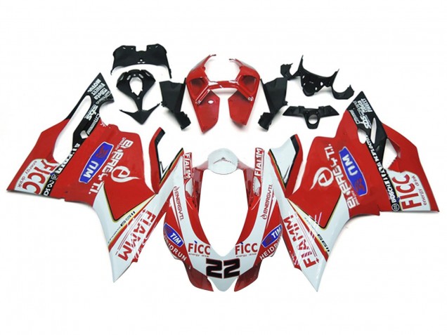 Carenados Moto Ducati 1199 2011-2014 - Blanco Rojo Negro Brillante Fiamm Ficc 22