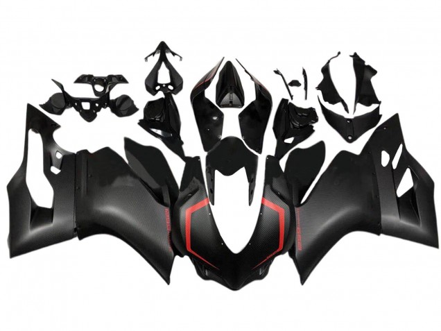 Carenados Moto Ducati 1299 2015-2020 - Negro FibraCarbono Estilo Rojo