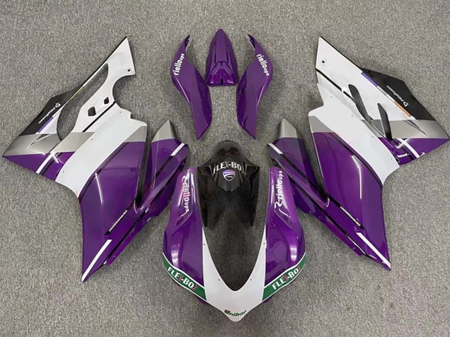 Carenados Moto Ducati 959/1299 2015-2020 - Púrpura Blanco Negro Brillante Flex-Box
