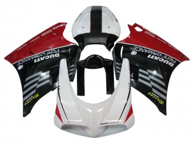 Carenados Moto Ducati 748/916/996/998 1993-2005 - Blanco Rojo Negro Brillante Carrera Performance