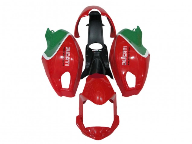 Carenados Moto Ducati Monster 696 796 1100 1100S 2008-2012 - Rojo Blanco Verde