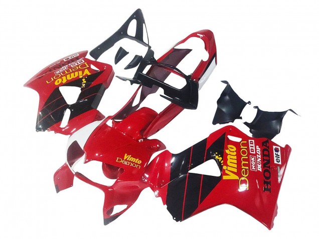 Carenados Moto Honda VFR 800 1998-2001 - Rojo Blanco Negro Brillante Vimto