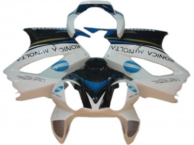 Carenados Moto Honda VFR 800 2002-2013 - Blanco Azul Negro Konica Minolta