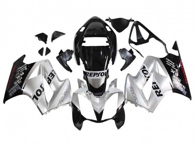 Carenados Moto Honda VFR 800 2002-2013 - Plata Negro Brillante Repsol