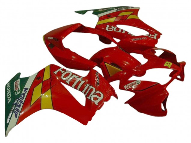 Carenados Moto Honda VFR 800 2002-2013 - Rojo Amarillo Verde Fortuna Castrol Valsir 33