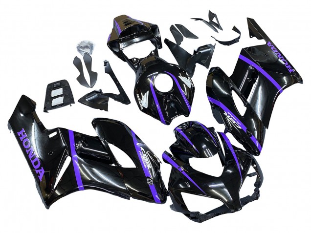 Carenados Moto Honda CBR1000RR 2004-2005 - Negro Brillante Púrpura Raya
