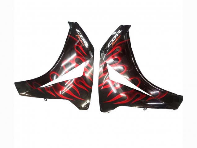 Carenado Moto Honda CBR1000RR 2008-2011 - Negro Brillante Rojo Llama