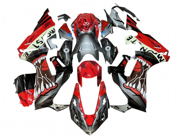 Carenados Moto Honda CBR1000RR 2017-2024 - Rojo Gris Negro Monstruo Tiburón