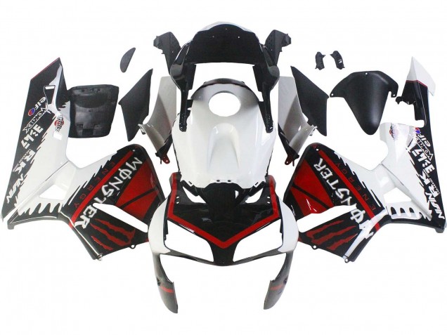 Carenados Moto Honda CBR600RR 2003-2004 - Blanco Rojo Negro Brillante Monstruo