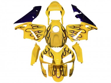 Carenados Moto Honda CBR600RR 2003-2004 - Amarillo Negro Llama