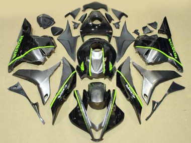 Carenados Moto Honda CBR600RR 2009-2012 - Plata Negro Brillante Fluorescent Verde Línea