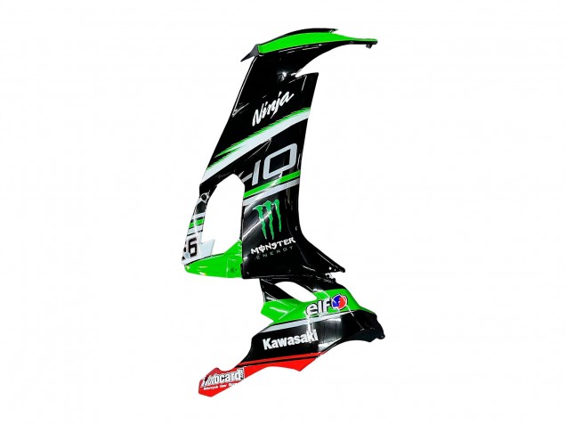 Carenados Moto Kawasaki ZX10R 2008-2010 - Verde Blanco Rojo Negro Monstruo Elf 66