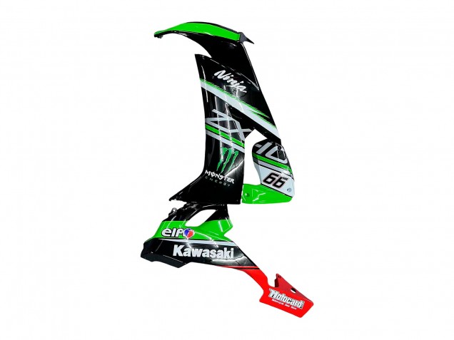 Carenados Moto Kawasaki ZX10R 2008-2010 - Verde Blanco Rojo Negro Monstruo Elf 66