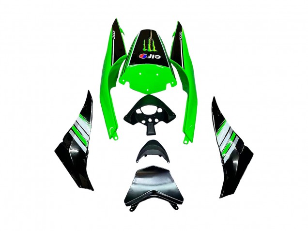Carenados Moto Kawasaki ZX10R 2008-2010 - Verde Blanco Rojo Negro Monstruo Elf 66