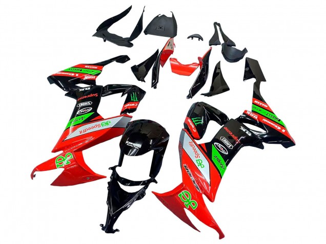 Carenados Moto Kawasaki ZX10R 2008-2010 - Rojo Verde Negro