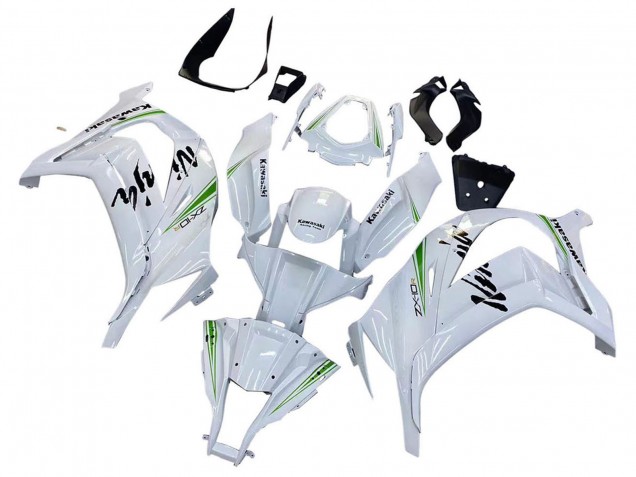 Carenados Moto Kawasaki ZX10R 2011-2015 - Blanco Verde Raya Negro Ninja