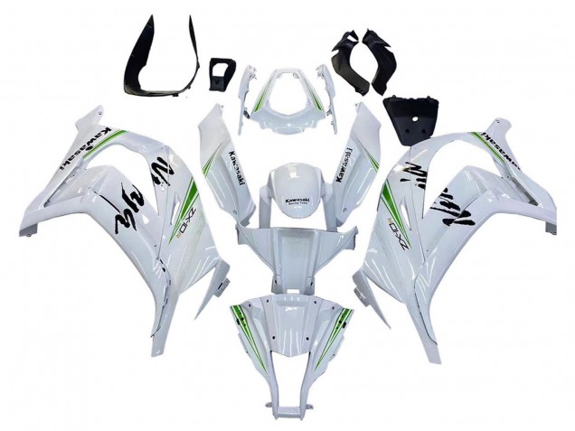 Carenados Moto Kawasaki ZX10R 2011-2015 - Blanco Verde Raya Negro Ninja
