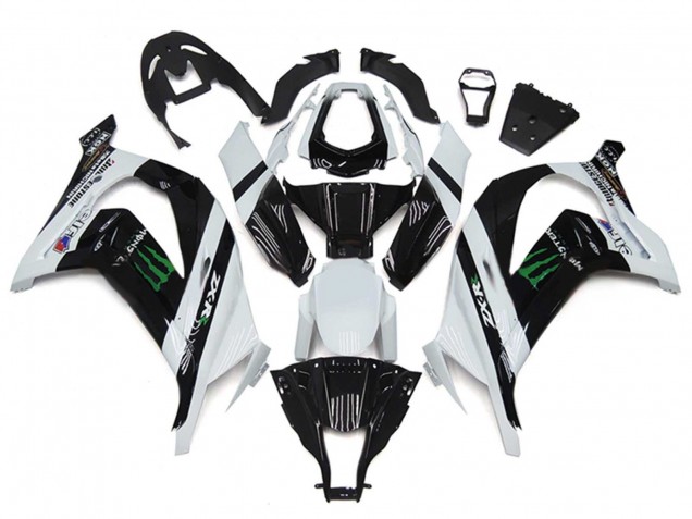 Carenados Moto Kawasaki ZX10R 2011-2015 - Blanco Negro Brillante Verde Monstruo