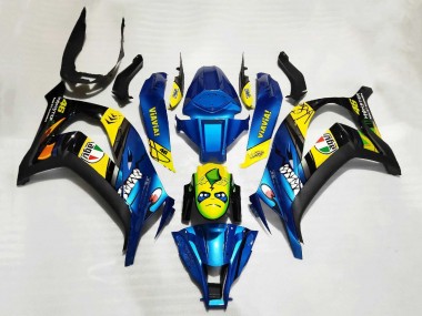 Carenados Moto Kawasaki ZX10R 2011-2015 - Azul Amarillo Negro Tiburón