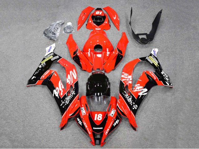 Carenados Moto Kawasaki ZX10R 2016-2020 - Rojo Negro Brillante Blanco Monstruo 18