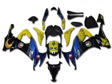 Carenados Moto Kawasaki ZX10R 2008-2010 - Amarillo Negro Azul Tiburón