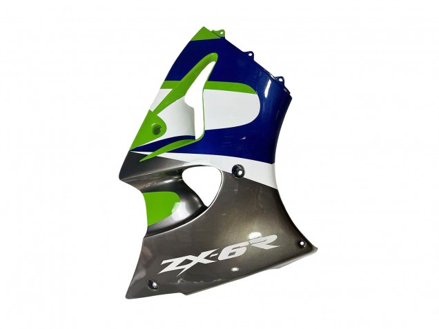 Carenados Moto Kawasaki ZX6R 1998-1999 - Verde Blanco Azul Plata Negro Brillante