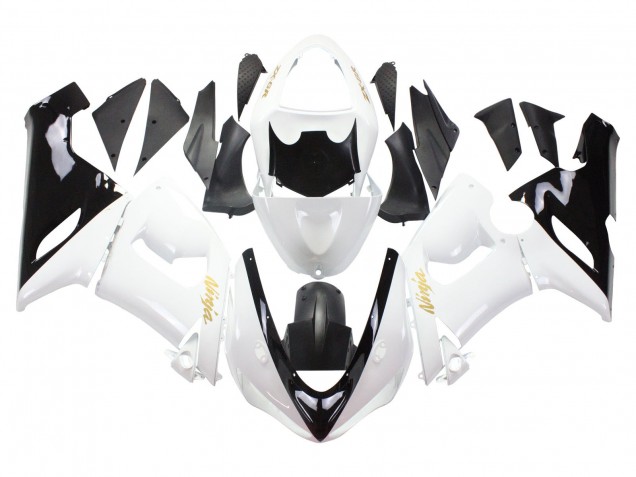 Carenados Moto Kawasaki ZX6R 2005-2006 - Blanco Negro Oro Ninja