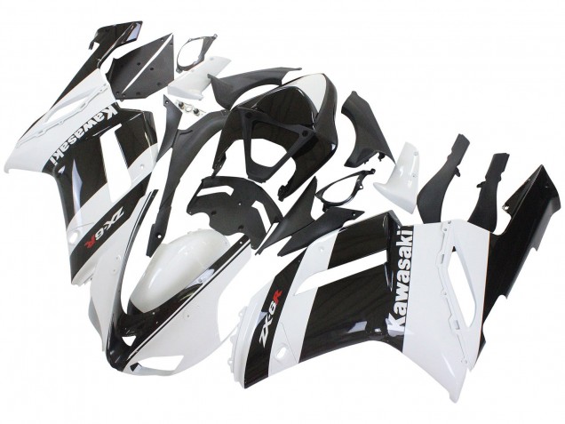 Carenado Moto Kawasaki ZX6R 2007-2008 - Blanco Negro
