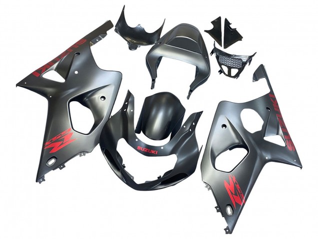 Carenados Moto Suzuki GSXR1000 2000-2002 - Gris Mate Rojo Calcomanía
