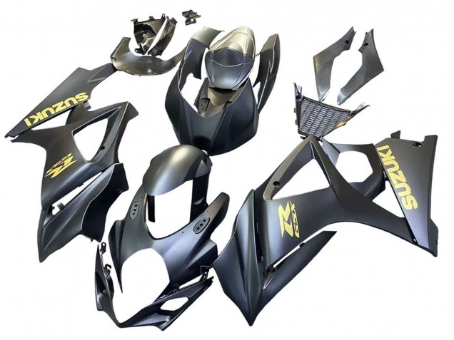 Carenados Moto Suzuki GSXR 1000 2007-2008 - Negro Mate Oro Calcomanía