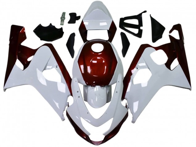 Carenados Moto Suzuki GSXR 600 / GSXR 750 2004-2005 - Blanco Rojo Caramelo Negro