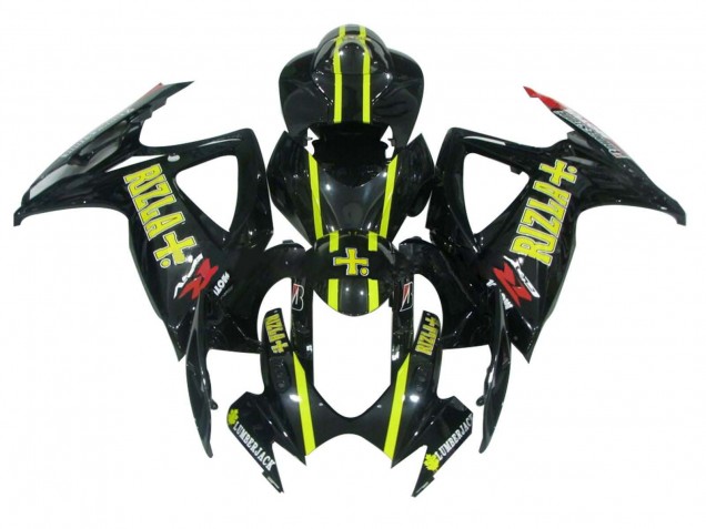 Carenados Moto Suzuki GSXR 600 / GSXR 750 2006-2007 - Negro Brillante Amarillo Rizla
