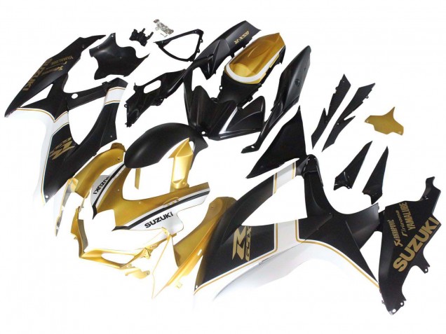 Carenados Moto Suzuki GSXR 600 / GSXR 750 2008-2010 - Negro Mate Blanco Oro
