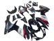 Carenados Moto Suzuki GSXR 600 / GSXR 750 2011-2024 - Negro Brillante Falsificado FibraCarbono Plata Rojo