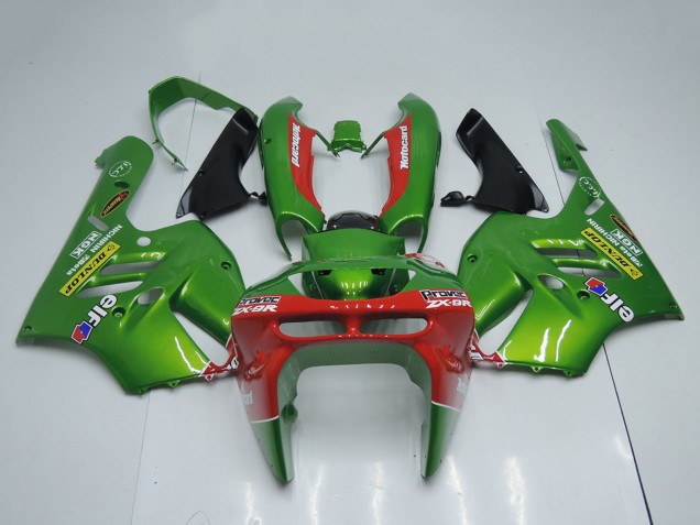 Carenados Moto Kawasaki ZX9R 1994-1997 - Verde Rojo Elf Dunlop