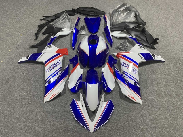 Carenados Moto Yamaha YZF R3/R25 2019-2021 - Blanco Azul Rojo Semakin Didepan