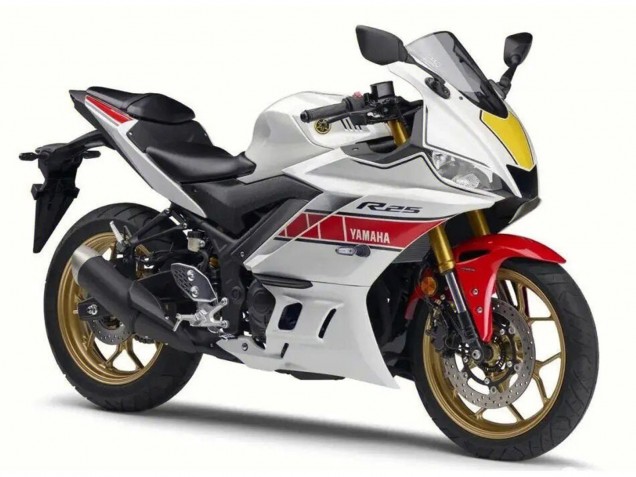 Carenado Moto Yamaha YZF R3/R25 2022-2024 - Blanco Rojo Negro