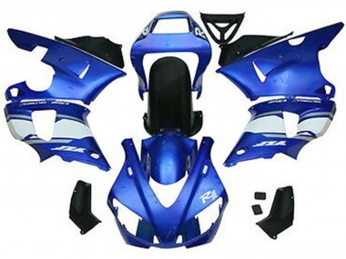 Carenados Moto Yamaha YZF 1000 R1 1998-1999 - Azul Blanco Negro Brillante